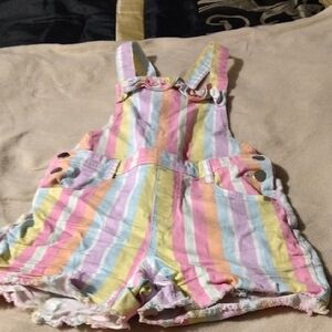 Striped Pastel Kids Overalls